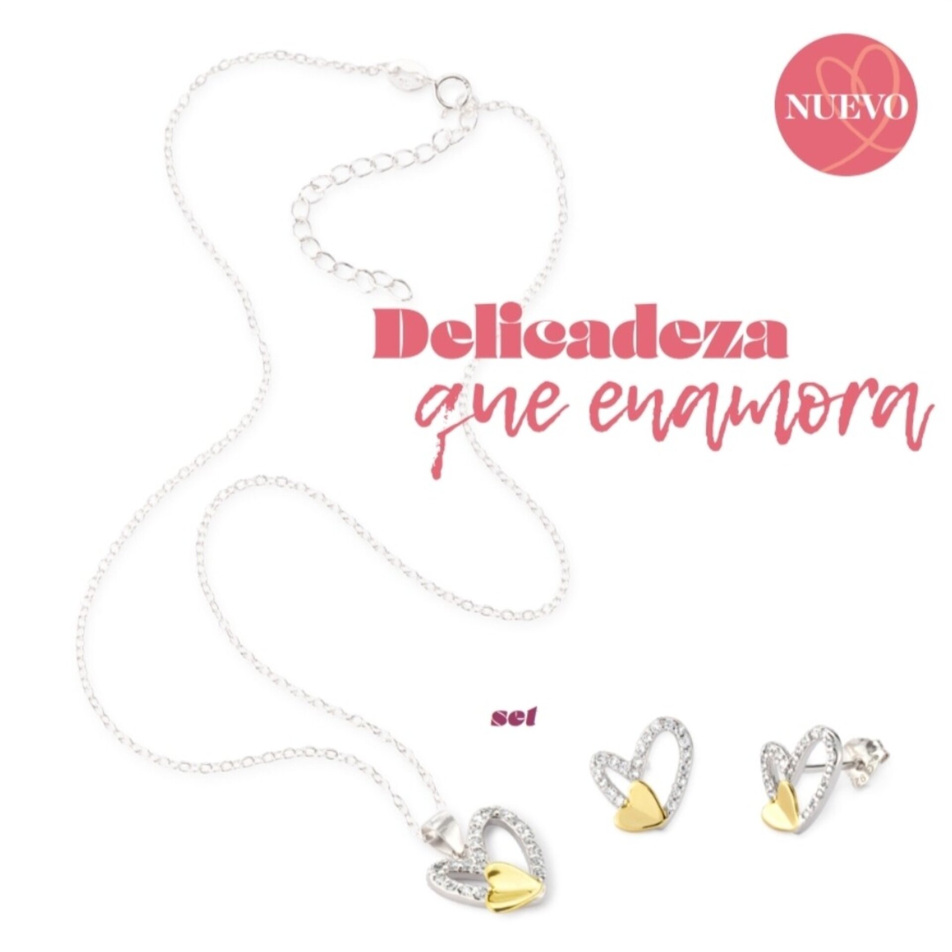 SET GARGANTILLA + PENDIENTES DOUBLE HEART, CRISTIAN LAY - 1