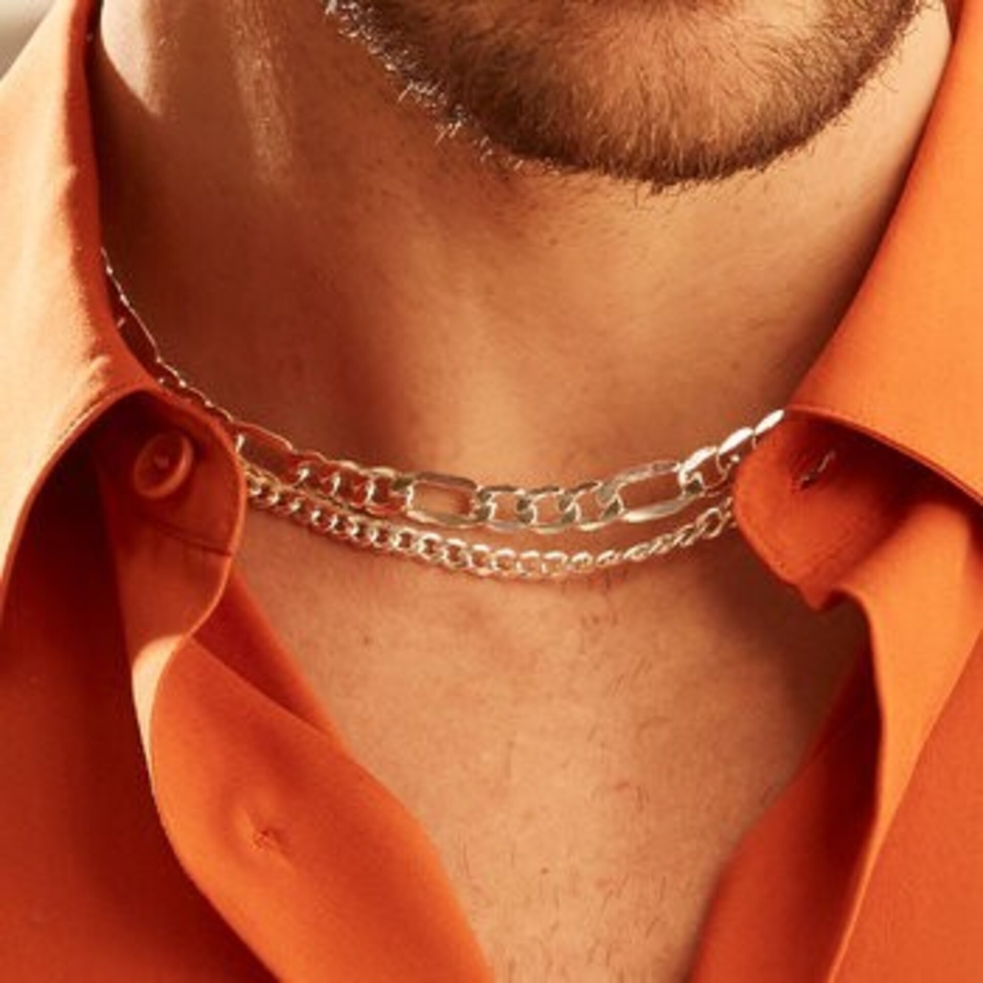 CADENA HOMBRE PLATA ESLABONES DOBLES, CRISTIAN LAY - 3